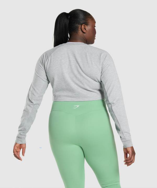 Damske Mikiny Gymshark Training Cropped Sweater Svetlo Siva | JP7065892